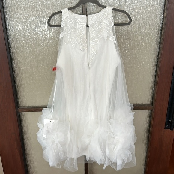 Mac Duggal x Anthropologie Della Appliqué Petal Halter Dress Size 12 New - Picture 14 of 17